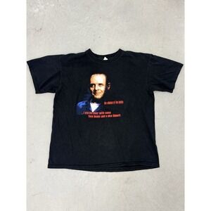 Vintage Silence of the Lambs T Shirt Hannibal Lecter Movie Quote Anvil Large L